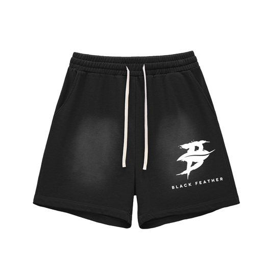 Sun Fade Raw Edge Cotton Shorts