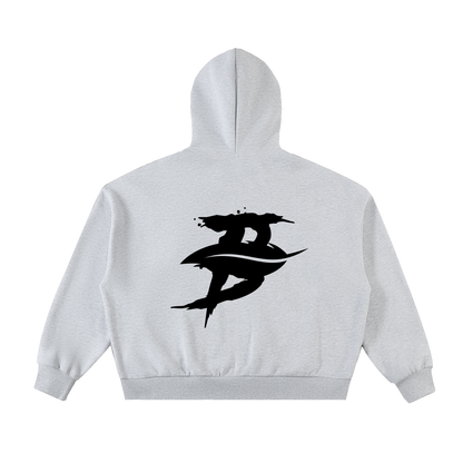 Fleeced Full-Zip Boxy Hoodie