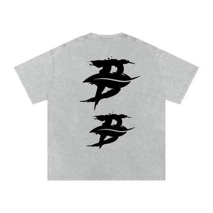 Snow Washed Oversized Cotton T-Shirt
